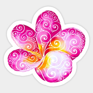 Swirly Plumeria Sticker